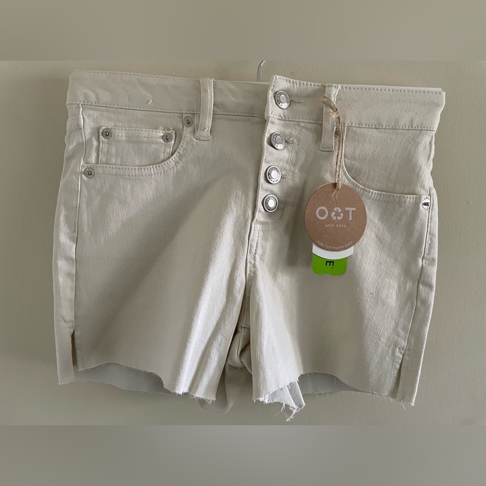 New! Oat New York Cream High Rise Jean Shorts